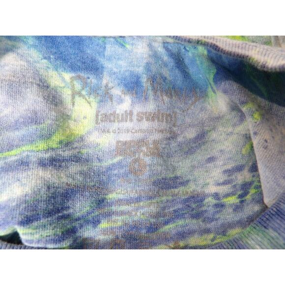 Rick & Morty Tee Shirt Adult Large Tie Dye Blue Graphic Ripple Junction - Picture 3 of 11
